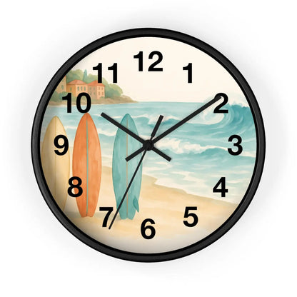 DipaliZ Vintage Surfboards Wall Clock Wood 12 Inch