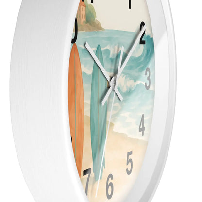 DipaliZ Vintage Surfboards Wall Clock Wood 12 Inch