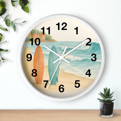 DipaliZ Vintage Surfboards Wall Clock Wood 12 Inch