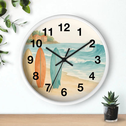 DipaliZ Vintage Surfboards Wall Clock Wood 12 Inch