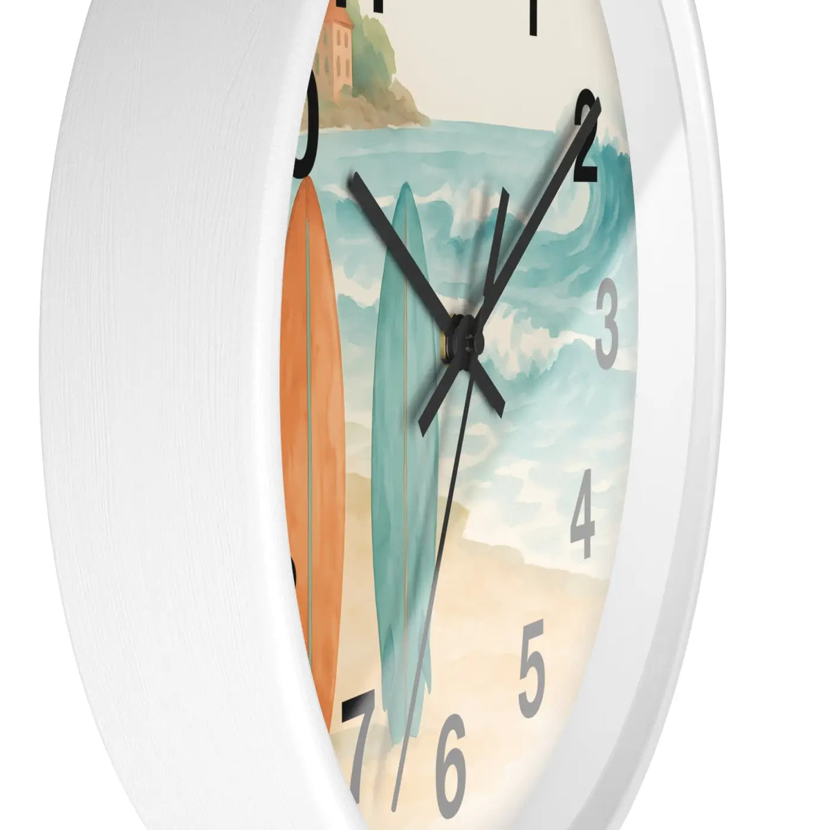 DipaliZ Vintage Surfboards Wall Clock Wood 12 Inch