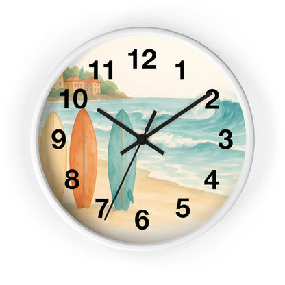 DipaliZ Vintage Surfboards Wall Clock Wood 12 Inch