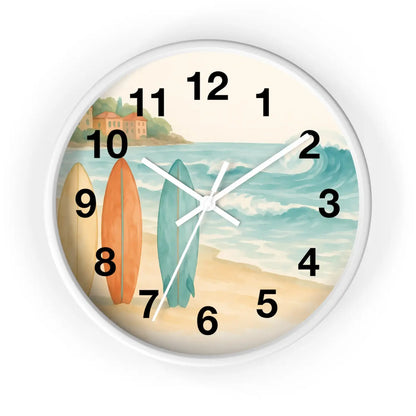 DipaliZ Vintage Surfboards Wall Clock Wood 12 Inch