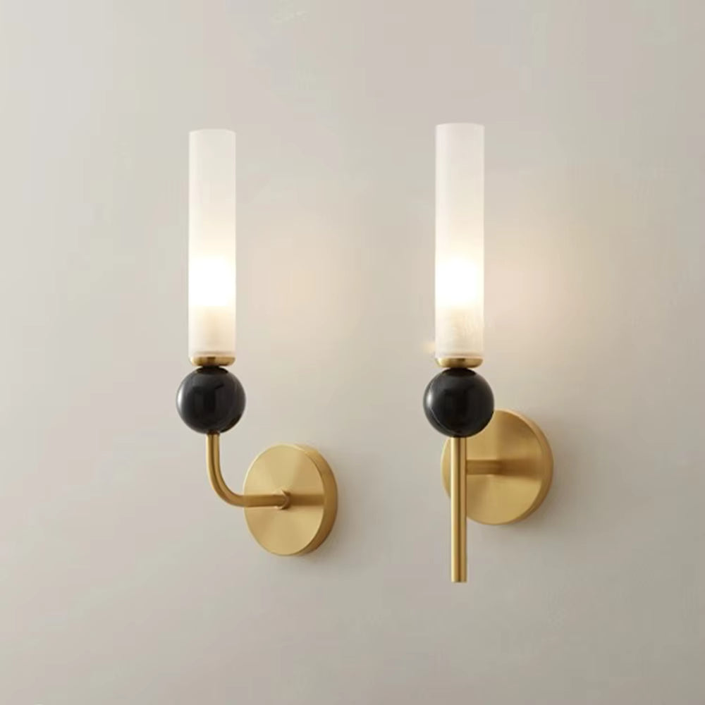 Modern Solid Copper & Acrylic Cylinder Wall Sconce