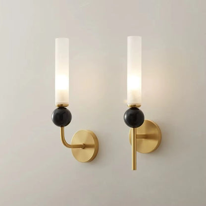 Modern Solid Copper & Acrylic Cylinder Wall Sconce