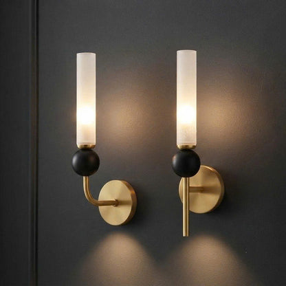 Modern Solid Copper & Acrylic Cylinder Wall Sconce